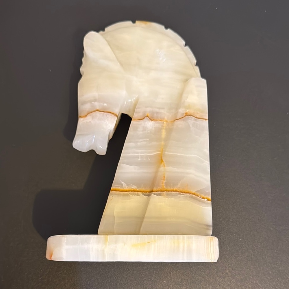 Marble Horse Head Bookend